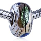 Murano Glass Bead Glitter Light Green And Blue Spots Fit Pandora Bead Charm Bracelet 51udCXyknDL. SL160 Murano Glass Bead Glitter Light Green And Blue Spots Fit Pandora Bead Charm Bracelet