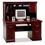 Birmingham Computer Desk with Hutch Harvest Cherry