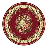 Home Dynamix Optimum 11017-200 Polypropylene 7-Feet 10-Inch by 7-Feet 10-Inch Round Area Rug, Red