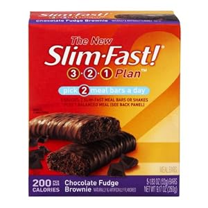 Slim-Fast 3-2-1 Plan Chocolate Fudge Brownie Meal Bars - 5 CT (Pack of 4)