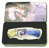 Wolf Pocket Knie & Metal Box