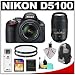 Nikon D5100 16.2 MP Digital SLR Camera & 18-55mm G VR DX AF-S Zoom Lens with 55-300mm VR Lens + 16GB Card + Backpack + (2) Filters + Cleaning & Accessory Kit