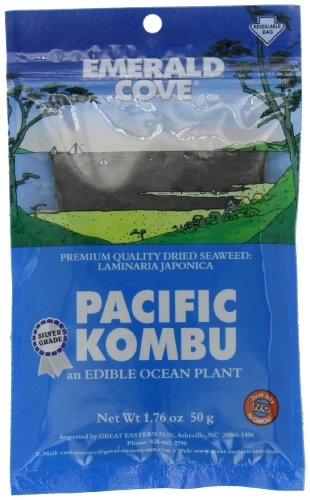 Emerald Cove Silver Grade Pacific Kombu (Dried Seaweed), 1.76-Ounce Bags (Pack of 6)
