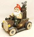 Unusual Garden Gnome Ornament - Golf Kart Buggy Gnome