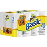 Bounty Basic Paper Towels 12 Large Rolls equal 15 Regular Rolls