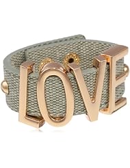 BCBGeneration Grey Canvas and Rose Gold Love Big Affirmation Bracelet