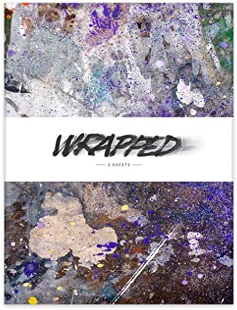 Wrapped Penmar/Artist's Studio Floor with Purple Paint Spatter Wrapping Paper in Folded Pack, 23 by 35-Inch