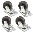 Four 1" Casters - Ball Bearing Swivel - Soft Rubber Wheels - Lifetime Warranty