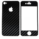 FrontLine iPhone4/4S用カーボンタイプスキンシール ブラック