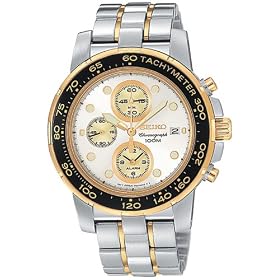 Seiko Men's Alarm Chronograph Two-Tone Watch #SNAB62