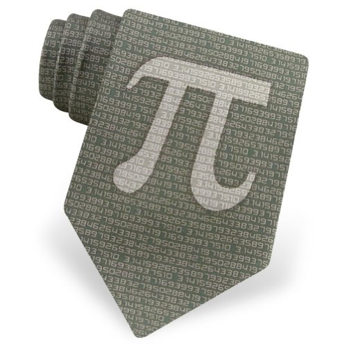 Men's PI to The 50th Decimal Silk Tie by Wild Ties in Green