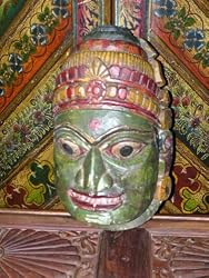 Wall Decor-antique Hand Carved and Painted Wooden Mask 20 Inches