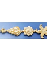 Gold Bracelet 7.5" Multi Shell & Sealife Link