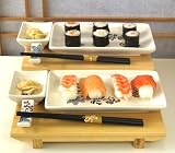 Sushi set white with summer flowers for two