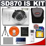 Canon PowerShot SD870 IS Digital ELPH 8.0 Megapixel Camera + Transcend 4GB 150x SecureDigital (SD) Card + High Speed USB 2.0 SecureDigital (SD) Card Reader + Spare NB-5L Battery for Canon + Padded Carrying Case