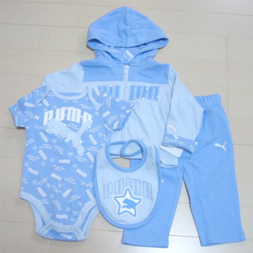 PUMA（プーマ）着まわし自由自在ベビー4点セット3/6ヶ月（ブルー)