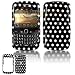 BlackBerry Gemini 8520 PearlFlip Cell Phone Black/white Polka Dot Design Protective Case Faceplate C + Free LiveMyLife Wristband