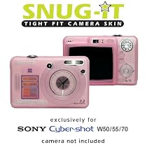 Delkin Snug-It, Silicone Digital Camera Skin for the Sony Cyber-Shot W50, W55 & W70, Pink, with Neck & Wrist Straps
