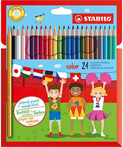 24 x STABILO SWANO COLOURING PENCILS - Includes Neon Colours, Hexagonal Shape (1224/77-01)