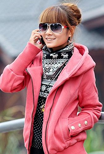 パーカー スウェット フード 韓国セレブ　パーカー　フード付き　スタッズ　大きい　カラフル　ライダース　ジップ　エレガント　シンプル　シルエット　豊富　カラー　スウェット　着心地　暖かい ピンク (オリジナル・ブレスレットとサシェセット)