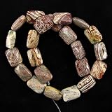 18mm faceted brown crazy agate cushion cut beads 16