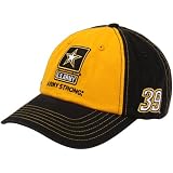 NASCAR Checkered Flag Ryan Newman U.S. Army Fan Adjustable Hat - Yellow-Black