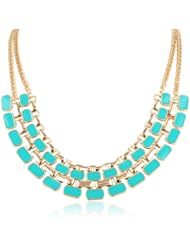 Chain Link Statement Mint Enamel Accent Necklace, 20" + 3" extender