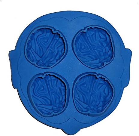 4x Novelty TPR Household Party Brain Shaped Freeze Ice Mold Tray-Light - Random Color