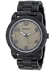 Sprout Unisex ST/7003GYBK Grey Bamboo Dial Black Resin Bracelet Watch