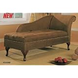 Brown Microfiber Chaise Lounger with Storage Space by AtHomeMart