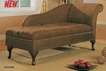 Brown Microfiber Chaise Lounger with Storage Space