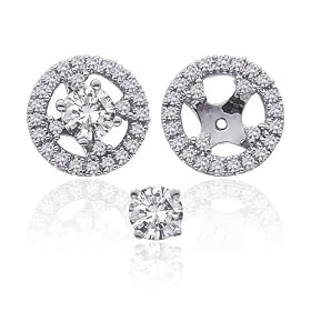 Sterling Silver 1/3 ct. Diamond Earring Jackets Sterling Silver 1/3 ct. Diamond Earring Jackets
