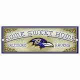 NFL Baltimore Ravens 6-by-17 Wood "Home Sweet Home" Cross Stitch Sign