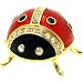 Objet D'Art Release #413 Lady In Red Handmade Jeweled Ladybug Metal & Enamel Trinket Box