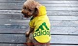 犬 パーカー トレーナー adidog 服 犬服 ペット服 (イエロー, M)