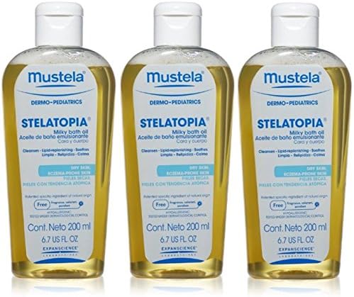 Baby Gift Promotion Dermo-pediatrics Stelatopia Milky Bath Oil 6.7 Fl.oz - 3 Pack