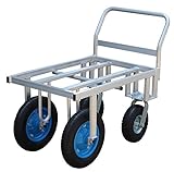 アルミ収穫台車(ノーパンク仕様)【梨の収穫に最適！コンテナが2台積めます！】