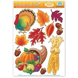 Thanksgiving Glass Clings Decorations
