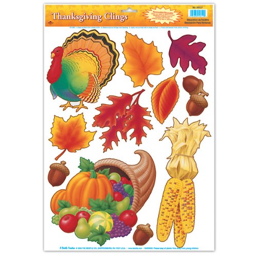 Thanksgiving Glass Clings Decorations