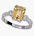 Avon Sterling Silver Genuine Citrine Ring in Gift Box Size 8