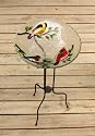 Evergreen 2GB018 Glass Bird Bath, Song Birds, 18-Inches Diameter
