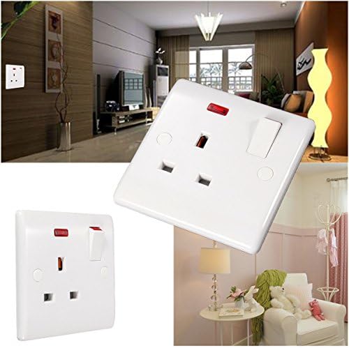 UK Plug Wall Socket Power Adapter Charger Outlet Switch Station Panel LED