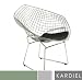 Bertoia Style Diamond Wire Chair - Black Leatherette