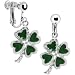 Jeweled Heart Shamrock Clip On Earrings