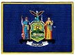 New York State Flag Embroidered Patch Iron-On NY Emblem