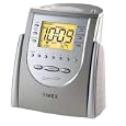 Timex T309 Triple Alarm Clock Radio with Chimes, Nature Sounds, Precise Digital Tuning, 18 Preset Stations & Custom 1 Touch Alarm Settings for Full Week, Work Week or Weekend - Color Titanium