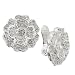 Jewelry : Tzarina Silver-tone Crystal Flower Clip-on Earrings