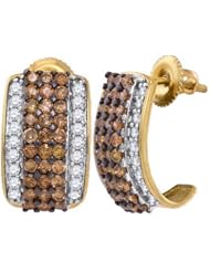 10KT Yellow Gold 1.87 CTW-Diamond Hoops Earring