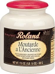 Roland Moutarde a L'Ancienne (Grained Mustard with Whole Mustard Seeds), 17.6-Ounce Stone Jugs (Pack of 2)