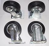 4 St�ck Transportrollen lenkbar 80mm Gummibereifung Lenk / Bock